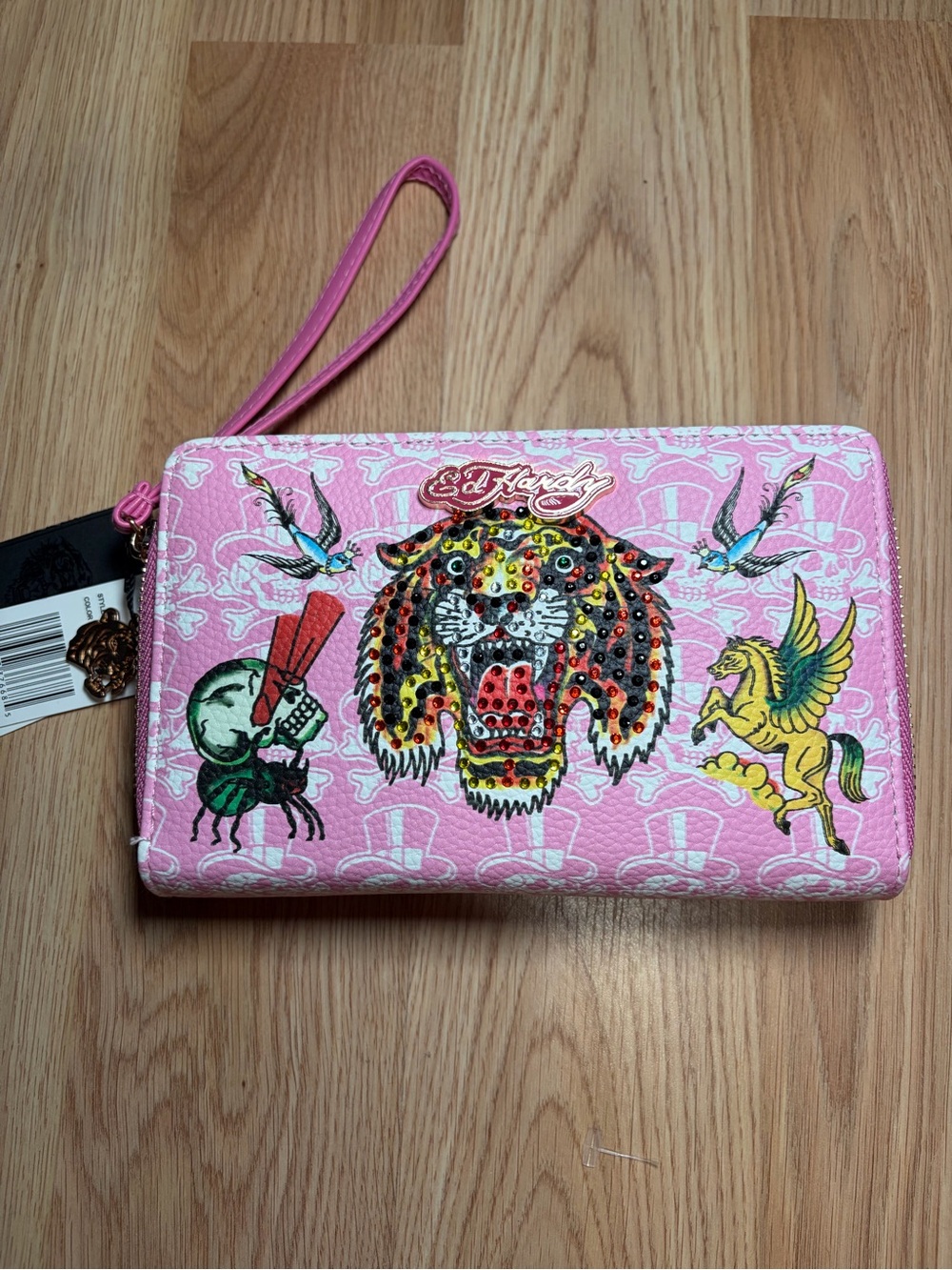 Ed Hardy Pink Tiger Y2K Wallet Wristlet New with Tags
